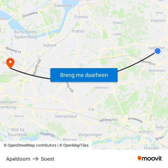 Apeldoorn to Soest map