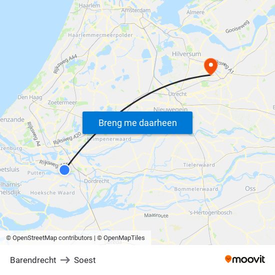 Barendrecht to Soest map