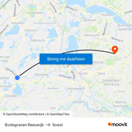 Bodegraven-Reeuwijk to Soest map
