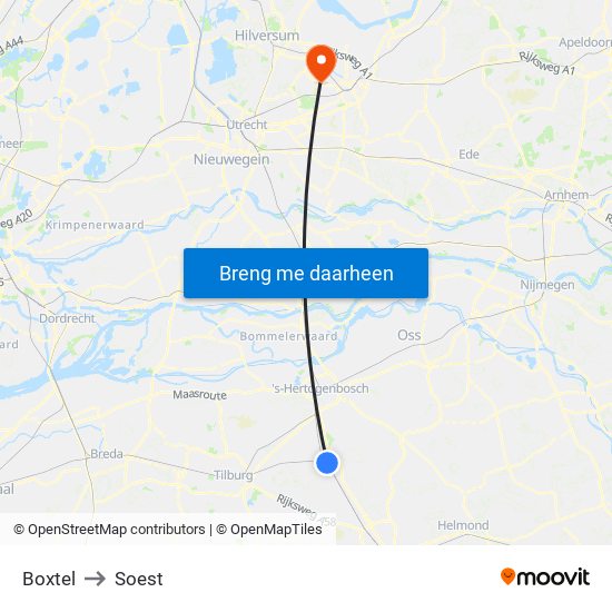 Boxtel to Soest map