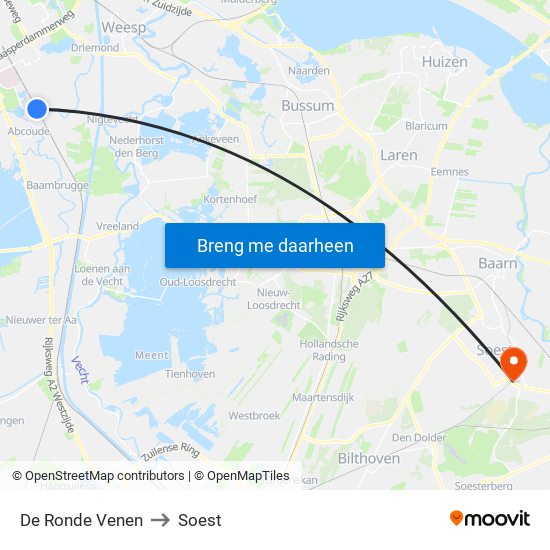 De Ronde Venen to Soest map