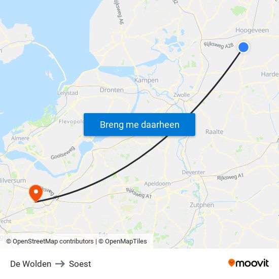 De Wolden to Soest map