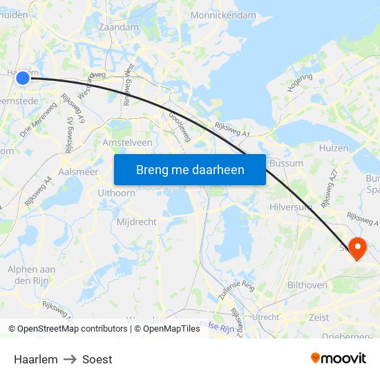 Haarlem to Soest map