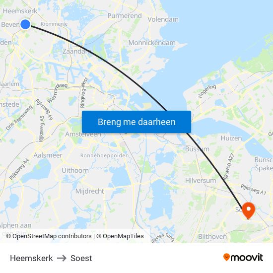Heemskerk to Soest map