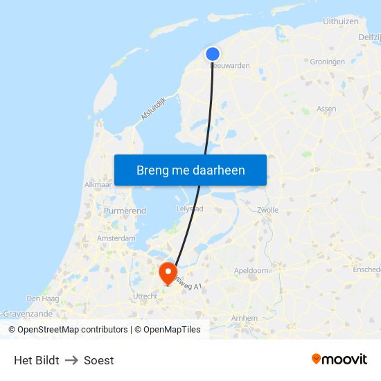 Het Bildt to Soest map
