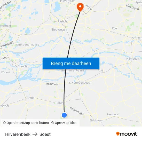 Hilvarenbeek to Soest map