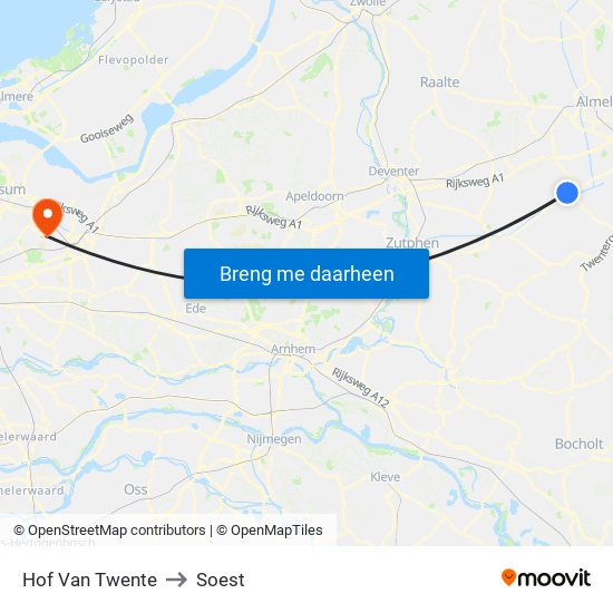 Hof Van Twente to Soest map