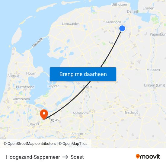 Hoogezand-Sappemeer to Soest map
