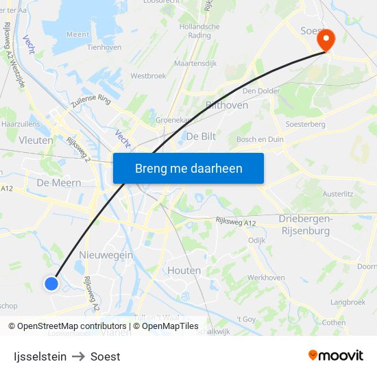 Ijsselstein to Soest map