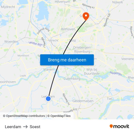 Leerdam to Soest map