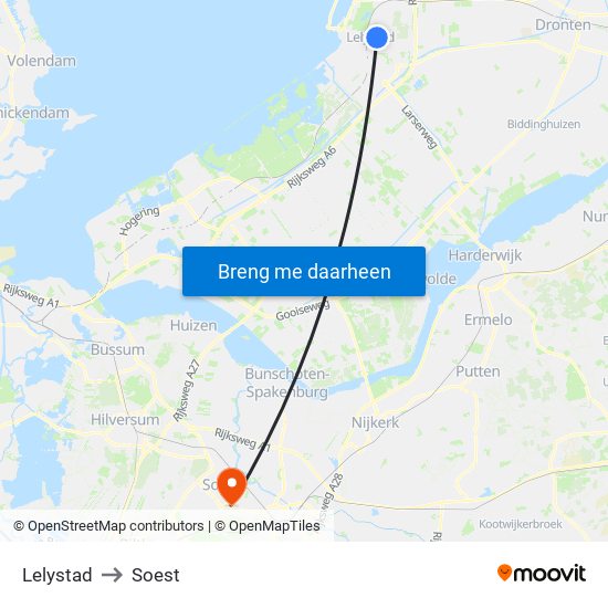 Lelystad to Soest map