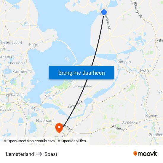 Lemsterland to Soest map