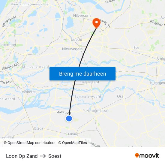 Loon Op Zand to Soest map