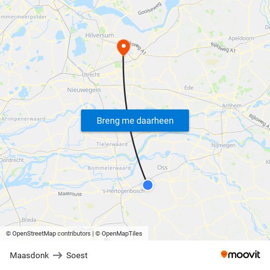 Maasdonk to Soest map