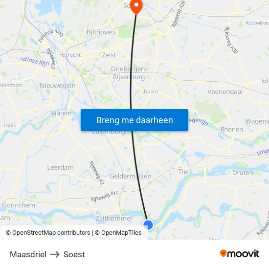 Maasdriel to Soest map