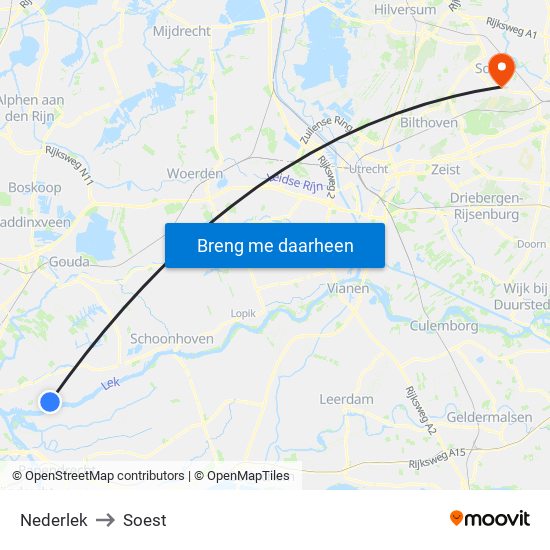 Nederlek to Soest map