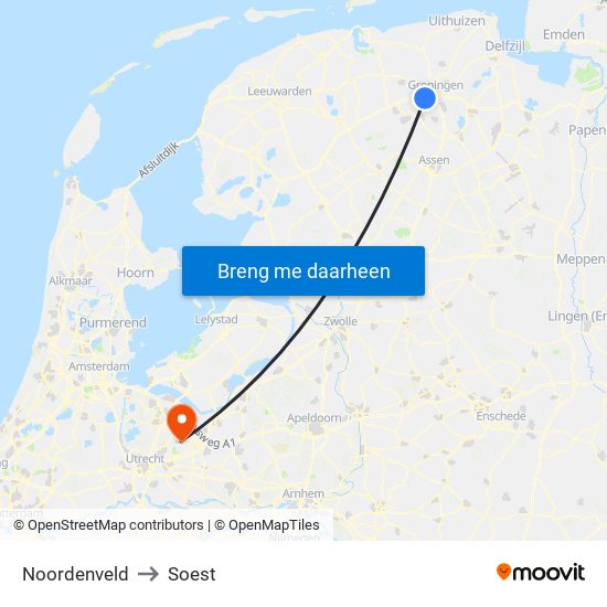 Noordenveld to Soest map