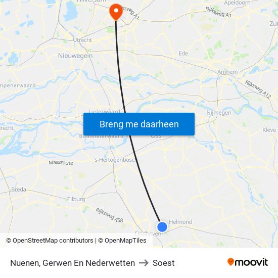 Nuenen, Gerwen En Nederwetten to Soest map