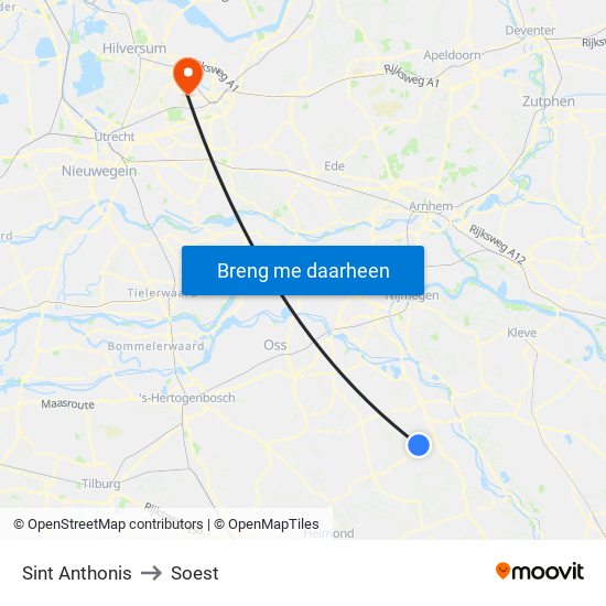 Sint Anthonis to Soest map