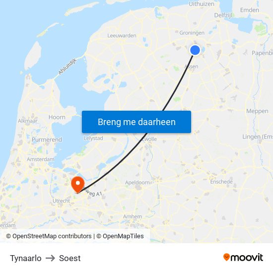 Tynaarlo to Soest map