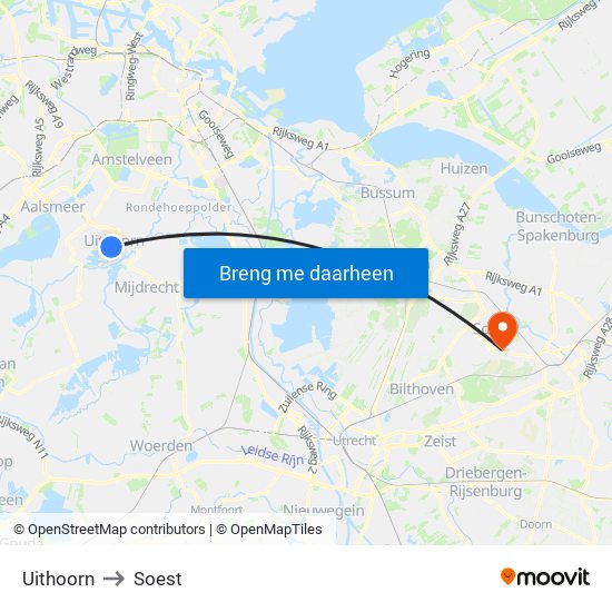 Uithoorn to Soest map