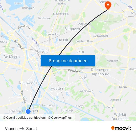 Vianen to Soest map