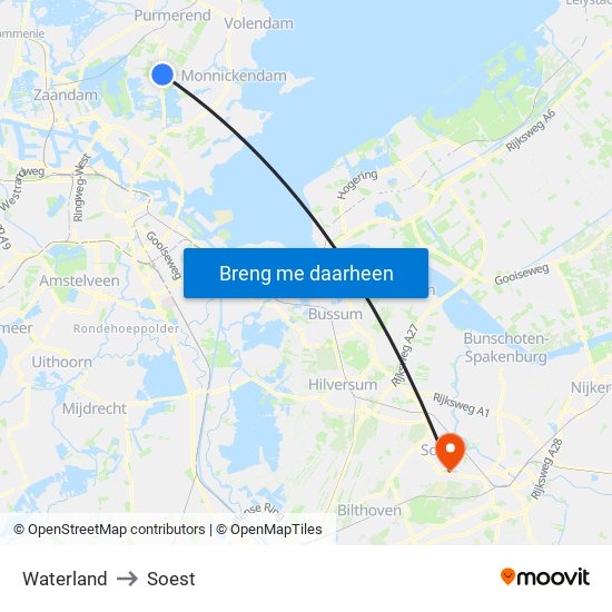 Waterland to Soest map