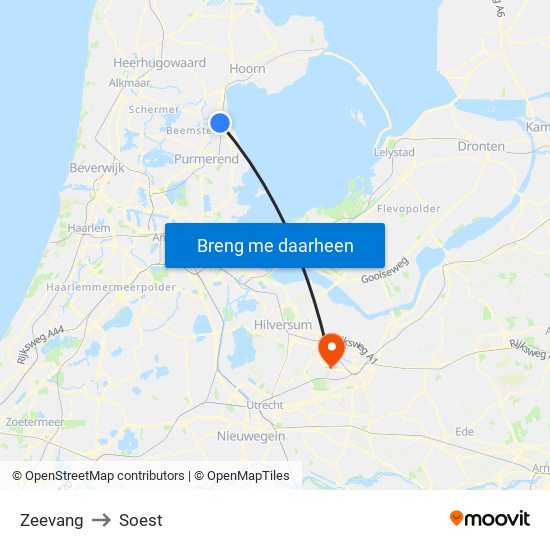 Zeevang to Soest map