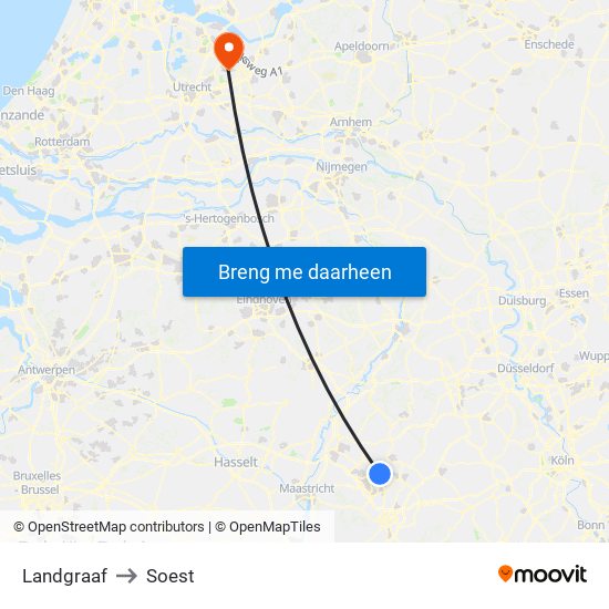 Landgraaf to Soest map