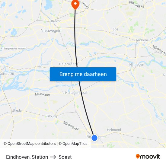 Eindhoven, Station to Soest map