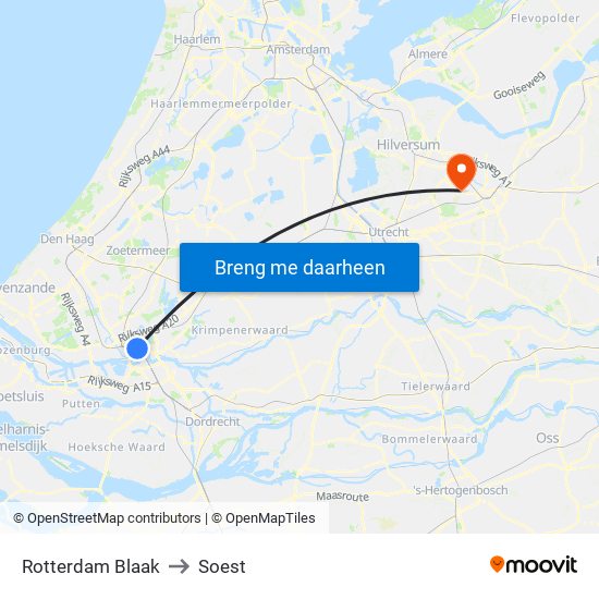 Rotterdam Blaak to Soest map