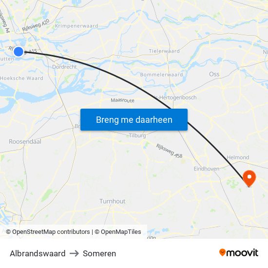 Albrandswaard to Someren map