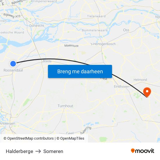 Halderberge to Someren map