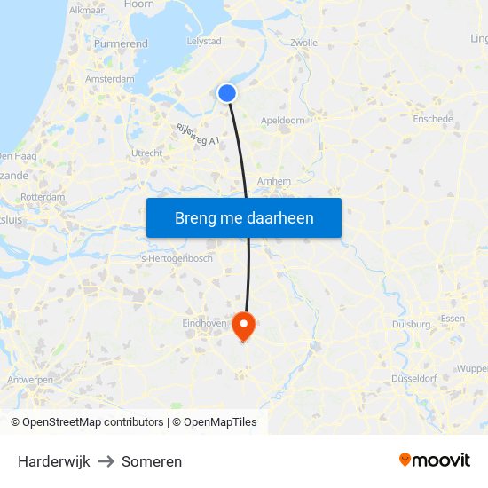 Harderwijk to Someren map