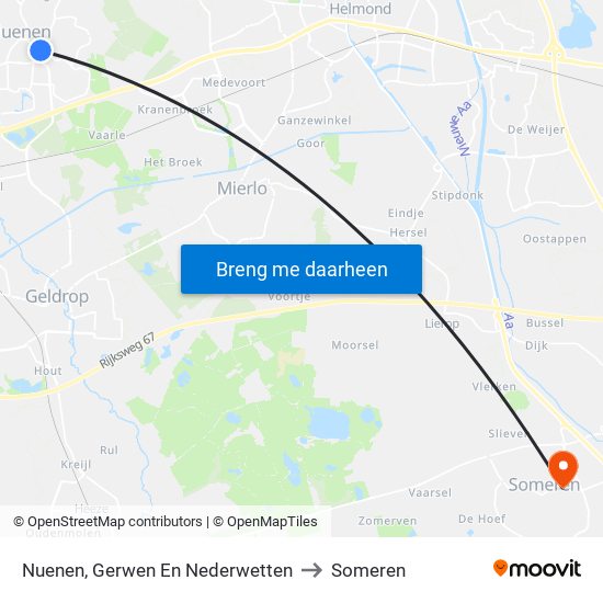 Nuenen, Gerwen En Nederwetten to Someren map