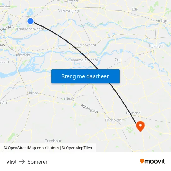Vlist to Someren map