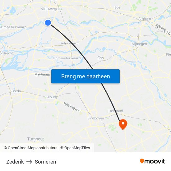 Zederik to Someren map