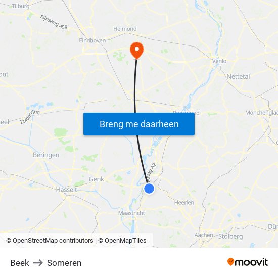 Beek to Someren map