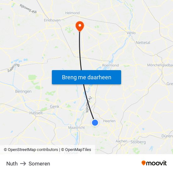 Nuth to Someren map