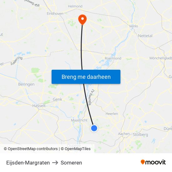 Eijsden-Margraten to Someren map