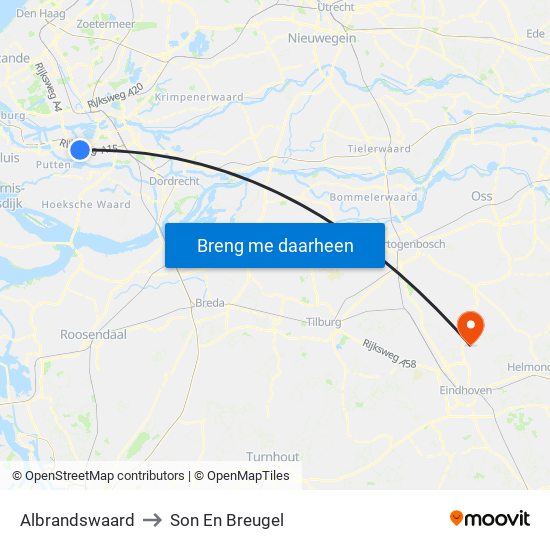 Albrandswaard to Son En Breugel map