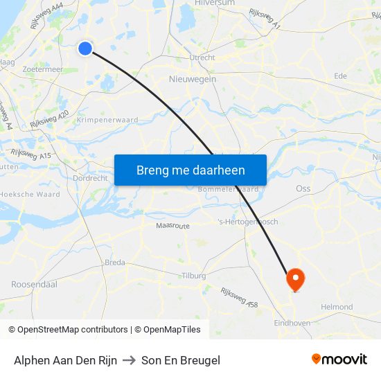 Alphen Aan Den Rijn to Son En Breugel map