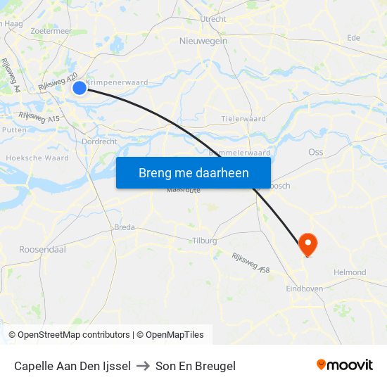 Capelle Aan Den Ijssel to Son En Breugel map