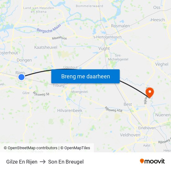 Gilze En Rijen to Son En Breugel map