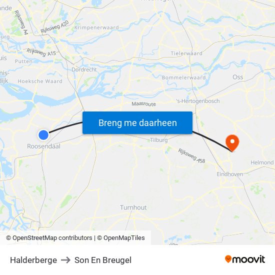Halderberge to Son En Breugel map