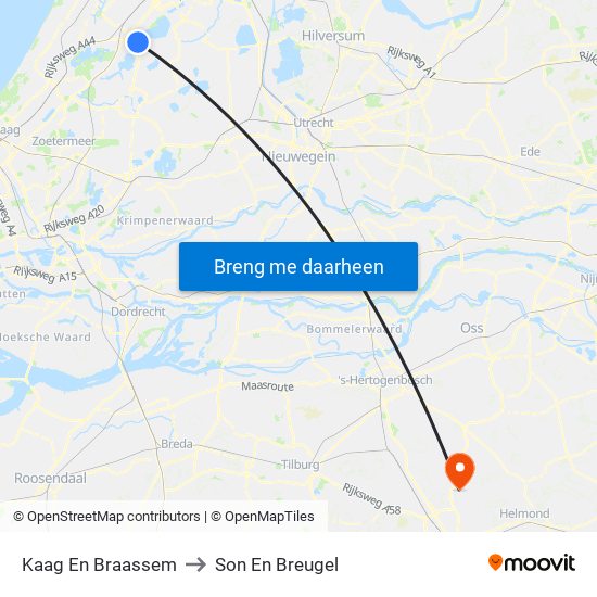 Kaag En Braassem to Son En Breugel map