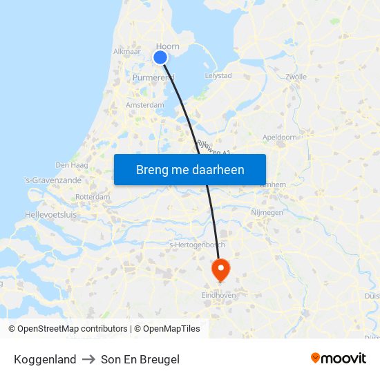 Koggenland to Son En Breugel map