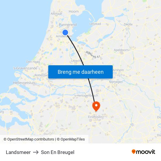 Landsmeer to Son En Breugel map