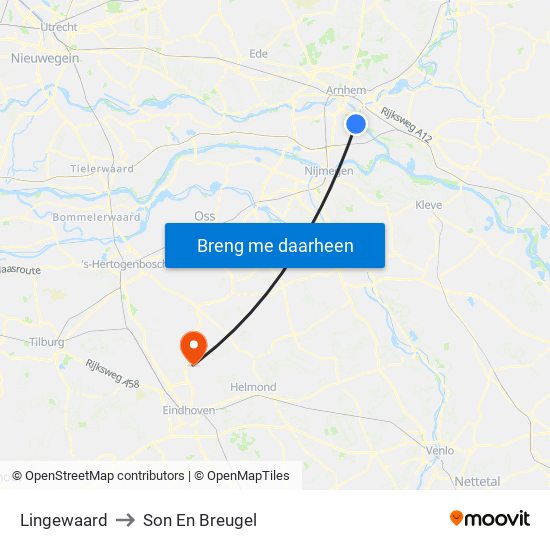 Lingewaard to Son En Breugel map