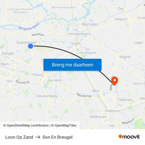 Loon Op Zand to Son En Breugel map